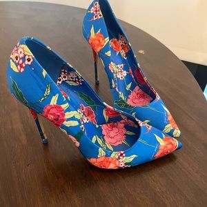 Blue Floral Heels